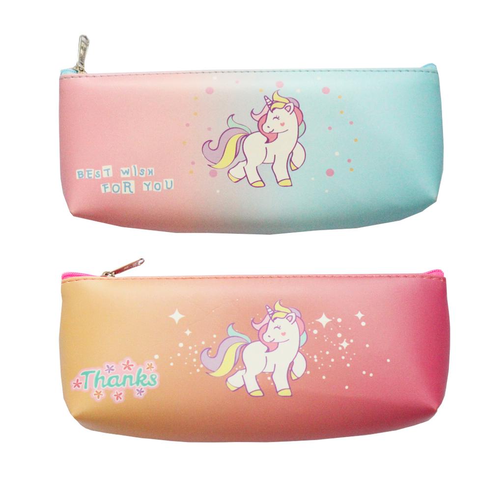 

XIAOLINGJING - KOTAK PENSIL / PENCIL CASE / TEMPAT PENSIL KULIT RESLETING KARAKTER UNICORN BD-838