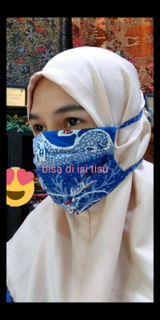 Grosir Masker Batik tulis Cap madura Asli warna dan tali bisa Request.