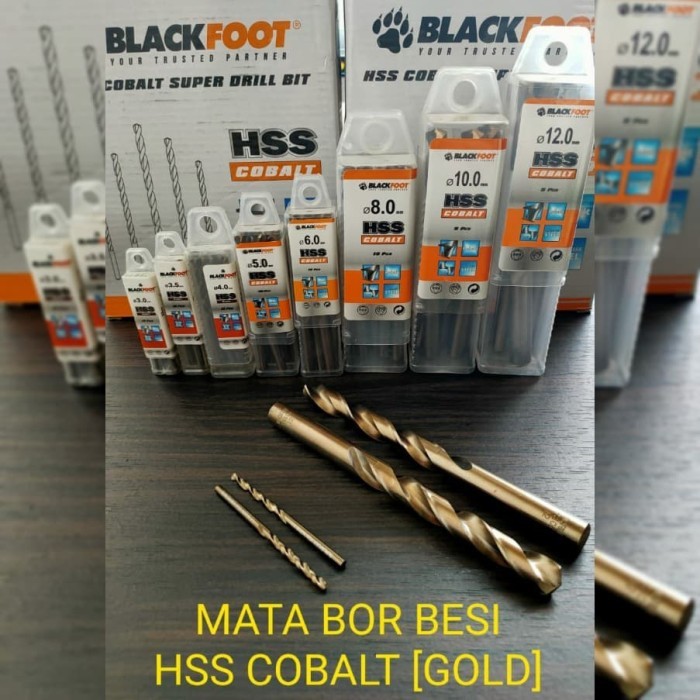 BLACKFOOT Mata Bor Besi HSS Cobalt Gold Super Drill Bit 8-13 mm