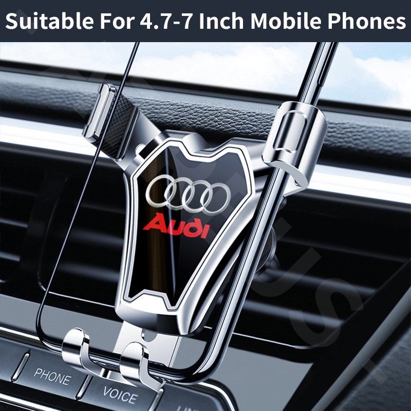 Audi Stand Handphone Universal 4.7-7 inch Dapat Berputar 360 Derajat Ventilasi Ac Mobil Holder Handphone Untuk A3 8l A1 Q5 TT mk2 A5 A4 B7 B8 B5 A6 C7 C6 Q7 Q3 RS3