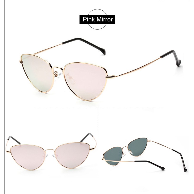 Anti UV Sunglasses Eye Cat [ Pink-X ] Kacamata Wanita - MLB FREE KOTAK KACAMATA