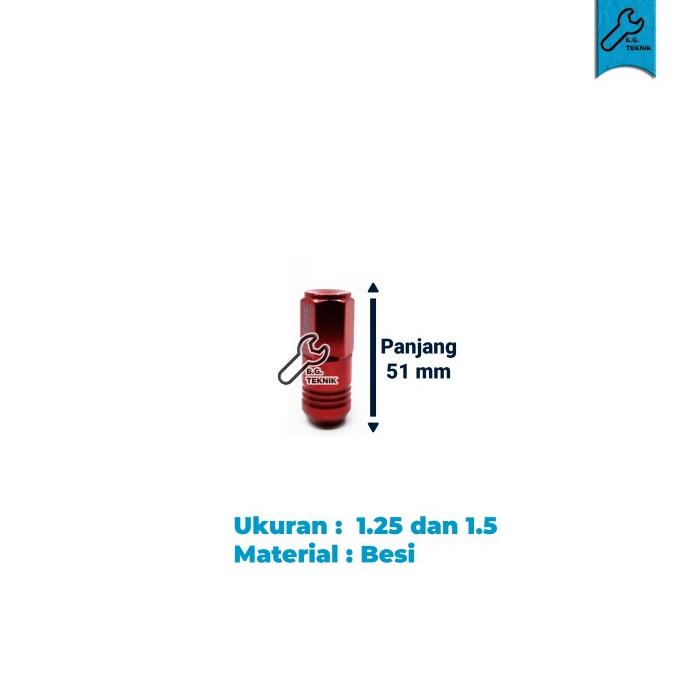 Produk Unggulan] Mur Baut Roda Racing 1.25 1.5 D1 Racing Spec Lug Nut - SATUAN