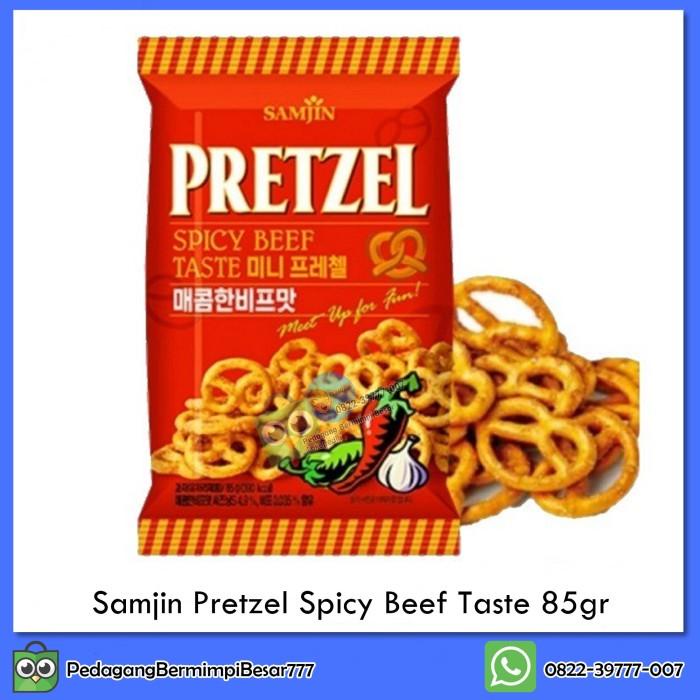 

Samjin Pretzel Spicy Beef Taste 85gr | Snack Korea | Cemilan Korea Best Seller