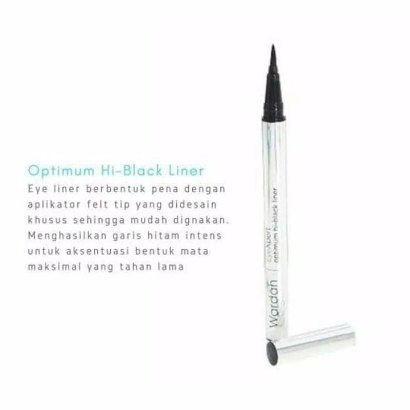 `ღ´ PHINKL `ღ´ Wardah Optimum Hi-Black Liner eyeliner cair kuas runcing mudah dipakai untuk pemula waterproof