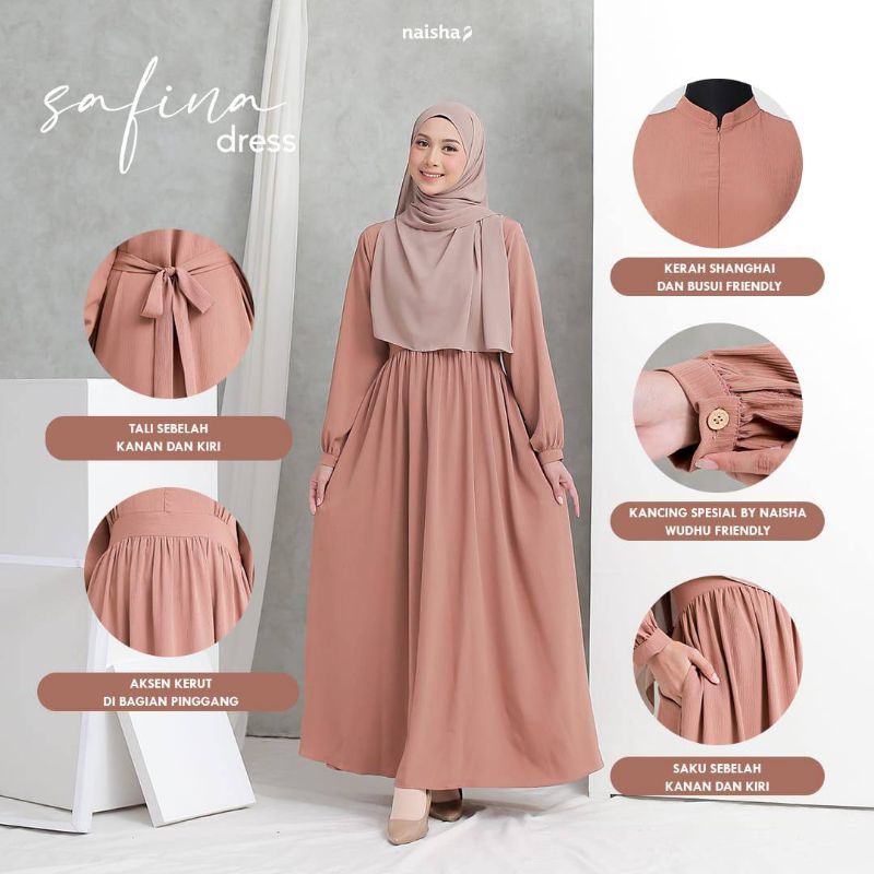 NAISHA OFFICIAL - Safina dress naisha READY / dress premium /  dress tali | dress crinkle premium dress halus | dress | dress terlaris | gamis terlaris | dress terbaru dress hitam dress kondangan gamis umroh gamis lebaran | baju lebaran | gamis idul fitri