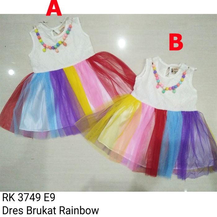 Baju Bayi Perempuan Dress Kondangan Bayi - Rainbow Necklace