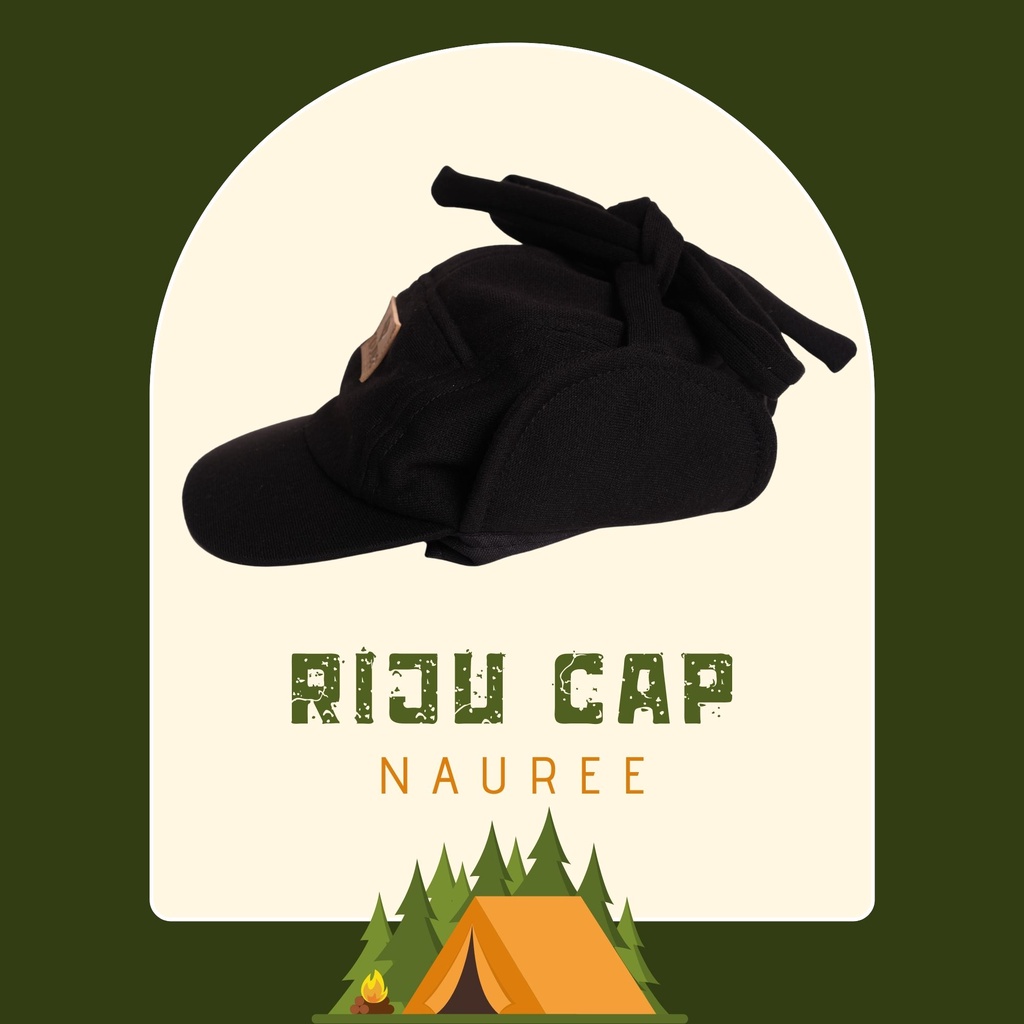 Nauree - Riju Cap Topi Tali Camper Hat Unisex Untuk Anak Perempuan Laki Laki Usia 1 2 3 4 5 6 Tahun Polos Bahan Tebal Jahitan Rapih Melindungi Agar Tidak Kedingin Nyaman Penutup Telinga