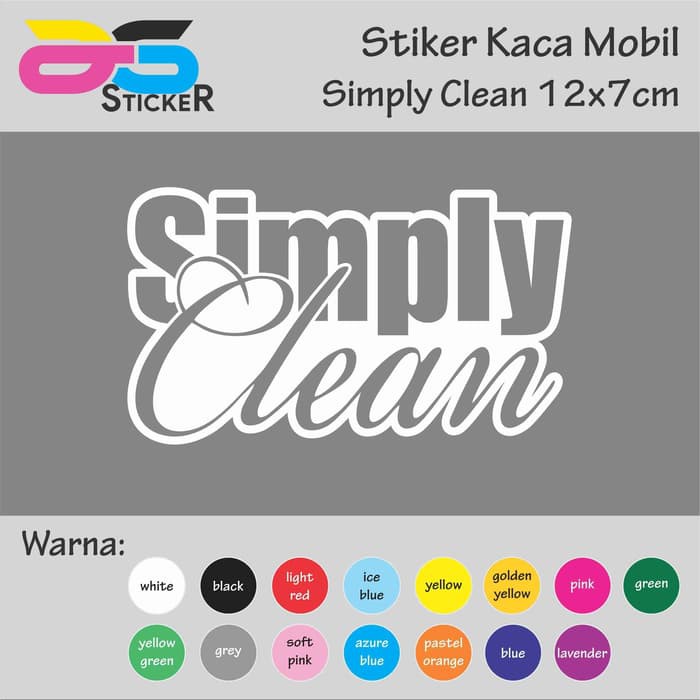 

Cutting Sticker - Stiker Simply Clean 12x7cm