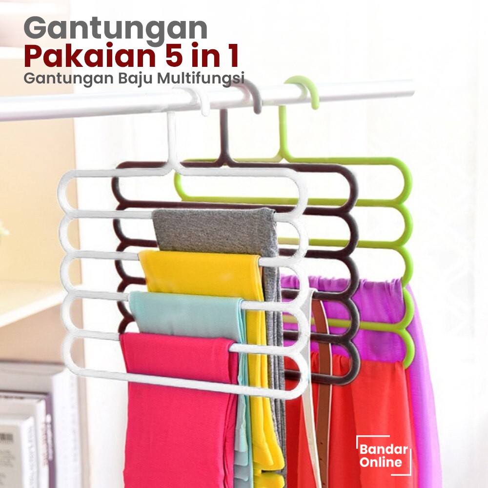 Gantungan Hanger Pakaian 5 In1 Gantungan Multifungsi Hanger Baju