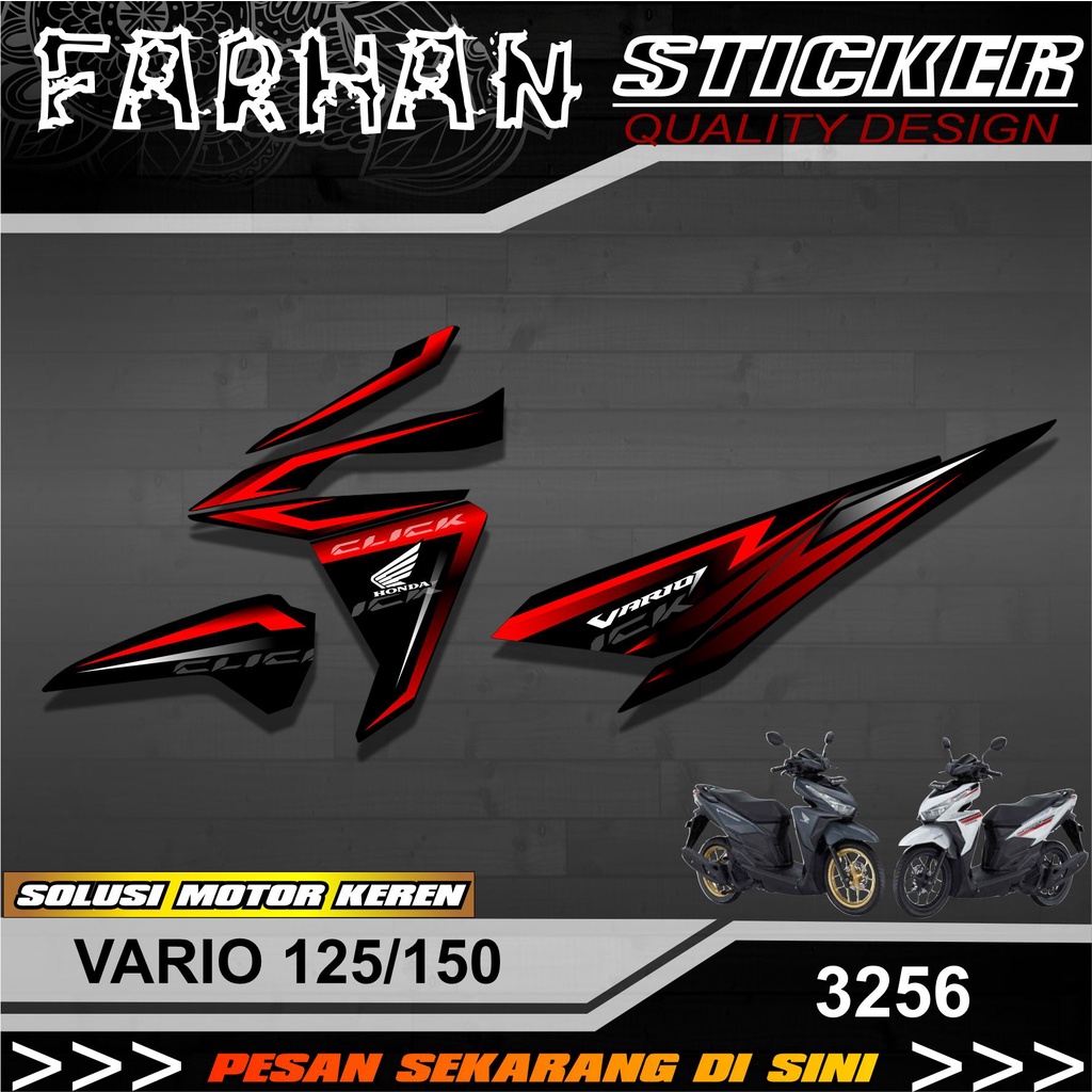 STRIPING STICKER VARIO 125-150 OLD 2015-2017 DESAIN GOLD EMAS RACING SEMI FULL