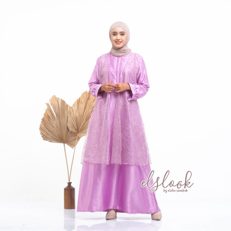 Aluna dress by elslook dress tile brokat outer vest brokat outfit kondangan busui friendly