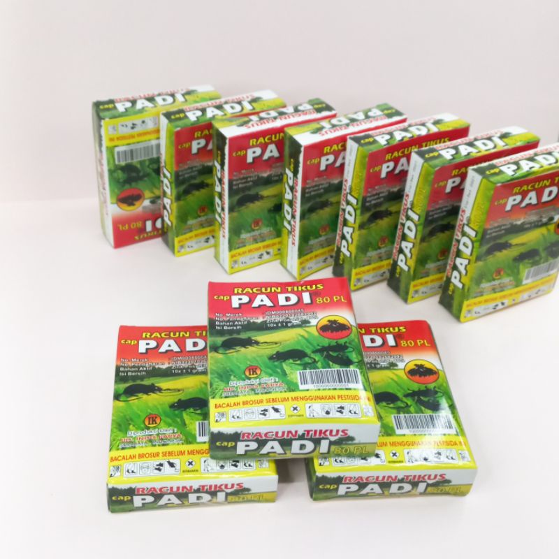 Racun Tikus Isi 10Box Racun Tikus Cap Padi Perpack