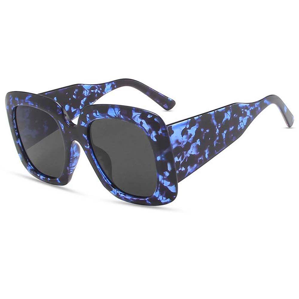 Mxbeauty Kacamata Hitam Wanita Lensa Gradien Fashion Bingkai Besar Motif Leopard Hitam Kacamata Matahari Gaya Korea Sunglasses