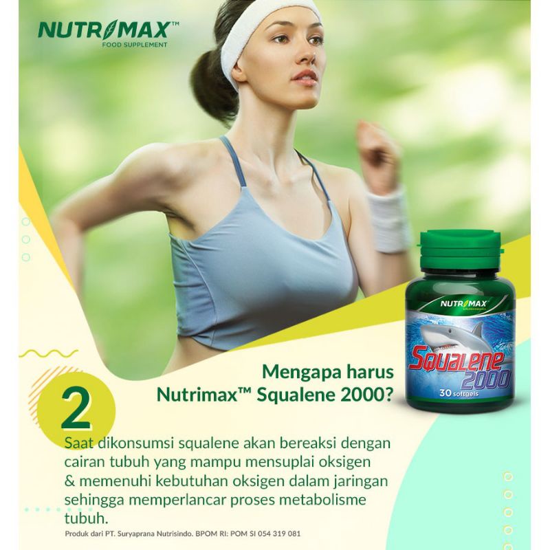 Nutrimax Squalene 2000 @1000 ( 30 softgels ) (Membantu Memelihara Kesehatan Tubuh)