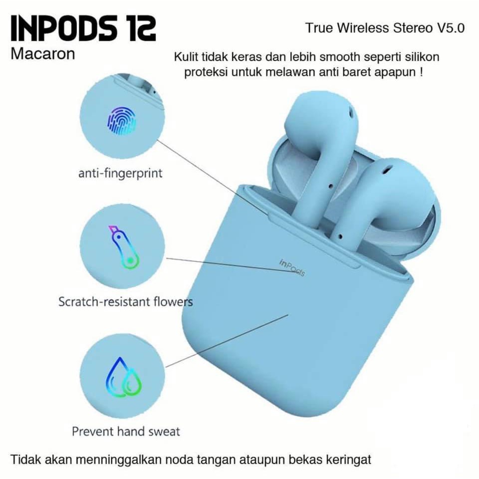 [CEPAT &amp; ORIGINAL] Inpods 12 Inpods 12 Eleven Earphone Wireless Bluetooth HiFi Warna Warni