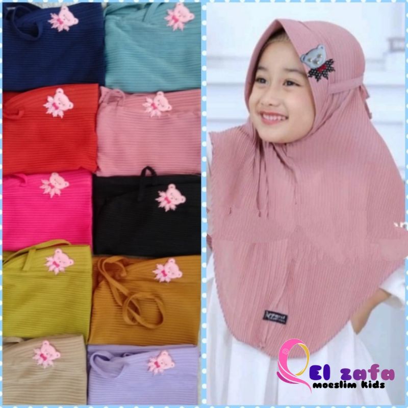 Jilbab plisket anak instan murah meriah