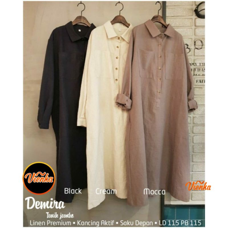 Demira long tunik katun linen jumbo LD 115