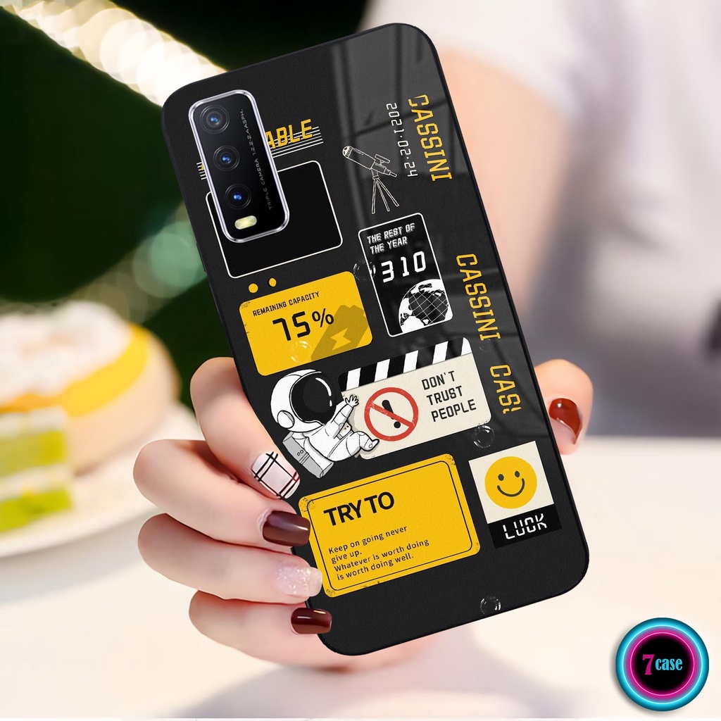 Case Kilau Glossy Vivo Y12S Y20 Y20i Y20S Y20T | Casing Hp Kilau Motif Astronot Nasa