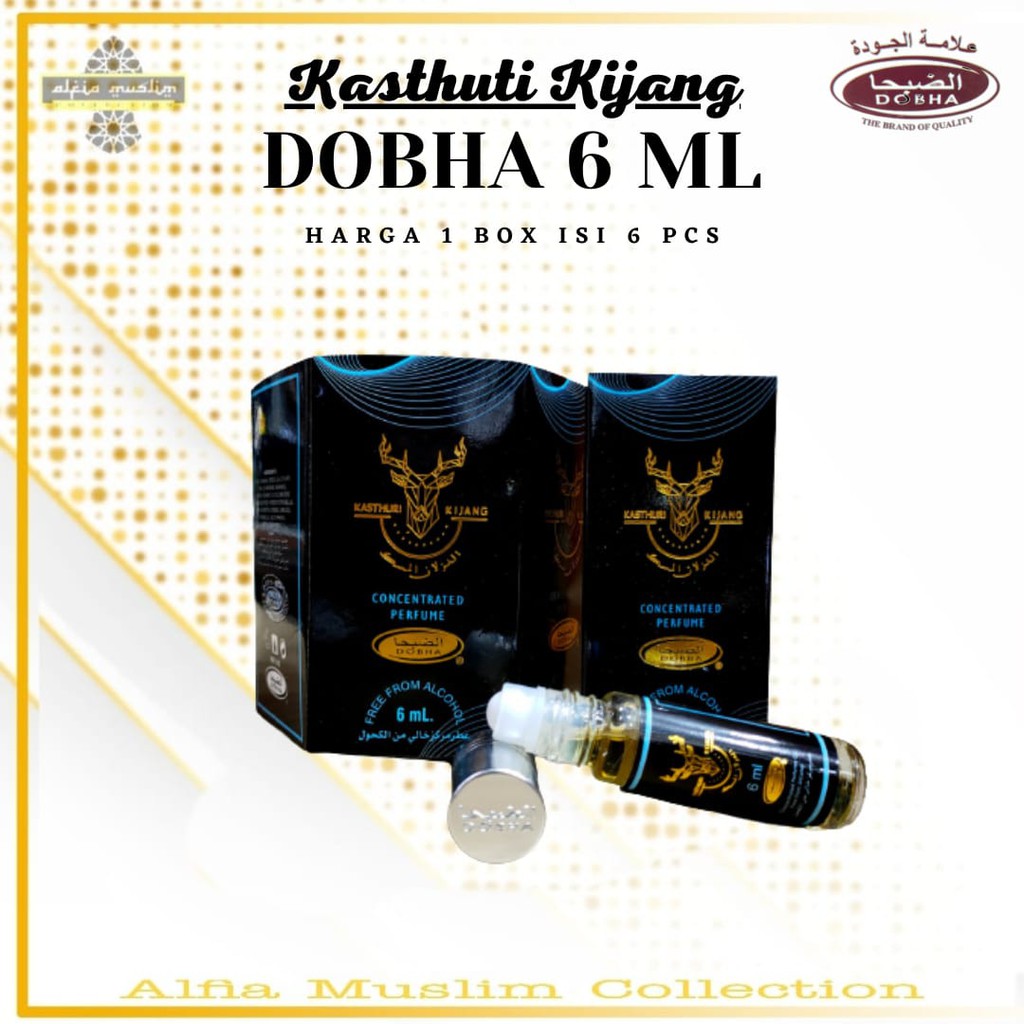 Parfum Dobha Kasturi Kijang 6 Ml 1 Bok Isi 6 Pcs