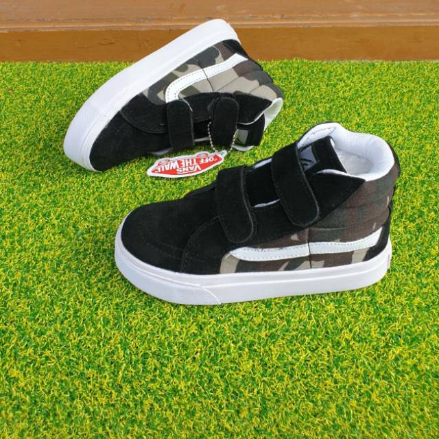 Sepatu Anak Vans Old Skool SK8 Hi Army Camo For Kids Sepatu Anak Cowo Cewe