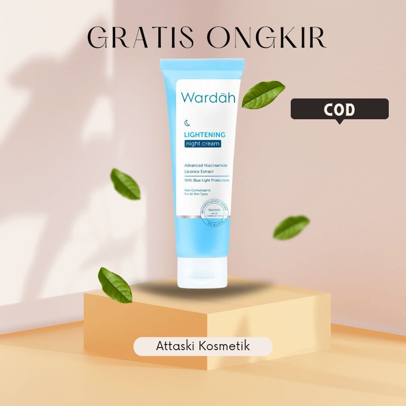 Wardah Lightening Night Cream Advanced Niacinamide 20 ml Pelembab dengan Advanced Niacinamide Krim M