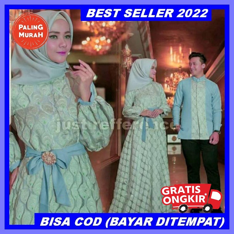 Baju Keluarga Couple Muslim Terbaru Lebaran 2022 Sarimbit Premia Luxury Teracotta Lubi Gamis Koko Ib