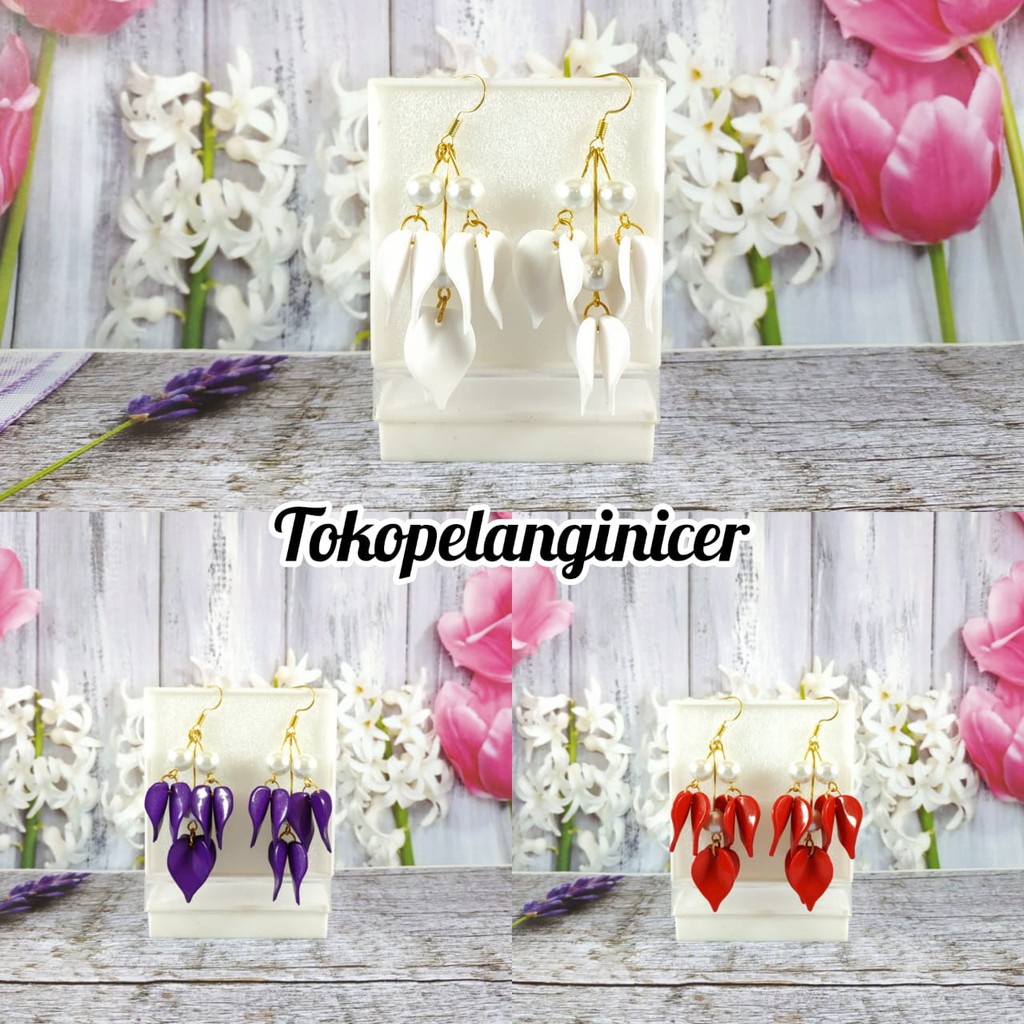 giwang murah anting korea Anting Kekinian Handmade daun Akrilik Murah By Tokopelanginicer