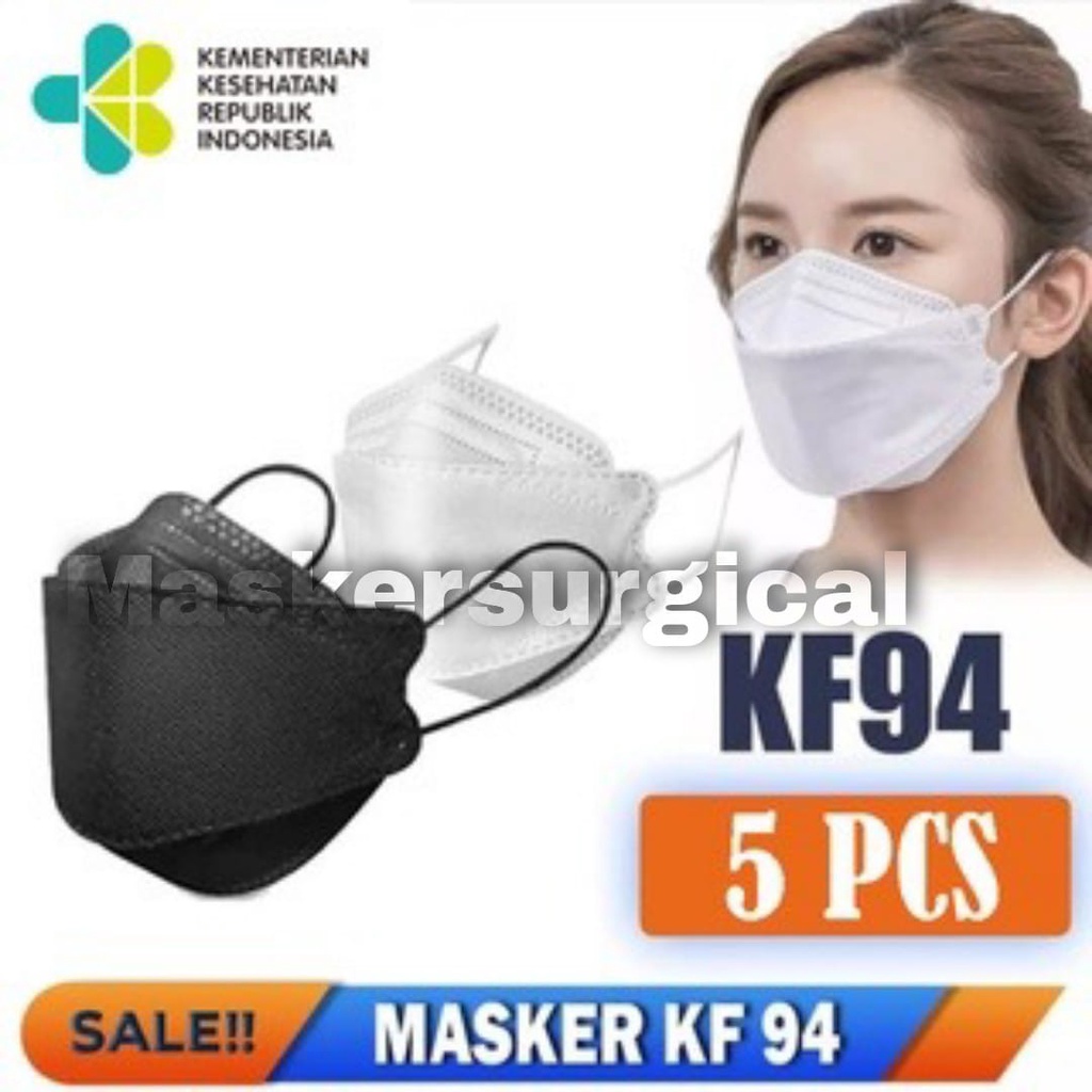 MASKER KF94 KF 4ply HITAM PUTIH WARNA COLOR KF 94 ORIGINAL SETARA READY MASKER DUCKBILL EARLOOP HIJA