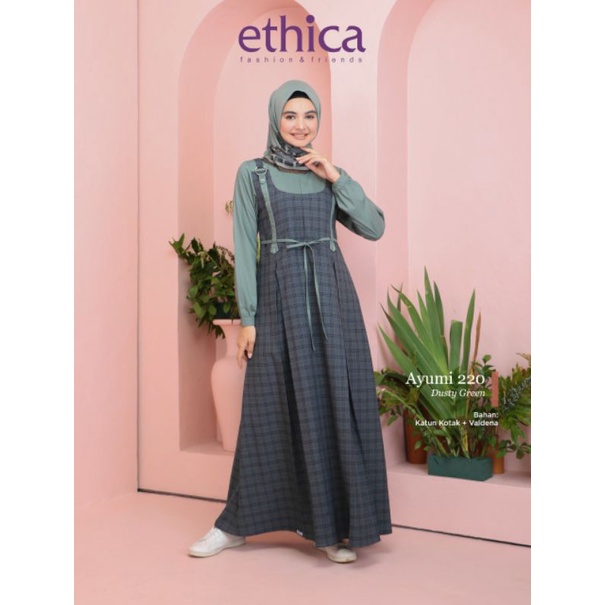 ECER HARGA GROSIR GAMIS ETHICA AYUMI 220 DUSTY GREEN TERMURAH SEMRANG JEPARA DEMAK KUDUS PATI BLORA