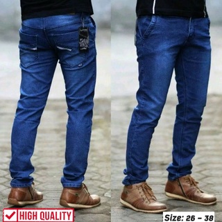 Celana jeans pria Bahan streach melar pensil Slimfit cowok panjang cowo skinny (Promo celana jeans jins jean jin pria paling murah paling laris terkait)