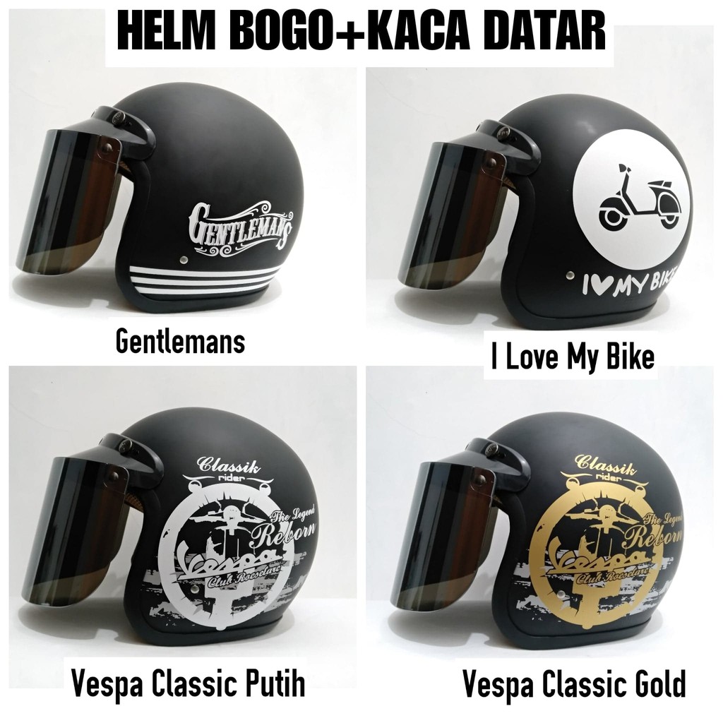 Helm Bogo Retro Gentlemen Helm Bogo Sni Hitam Helm Bogo Bagus Helm Bogo Full Face Semi Kulit Shopee Indonesia