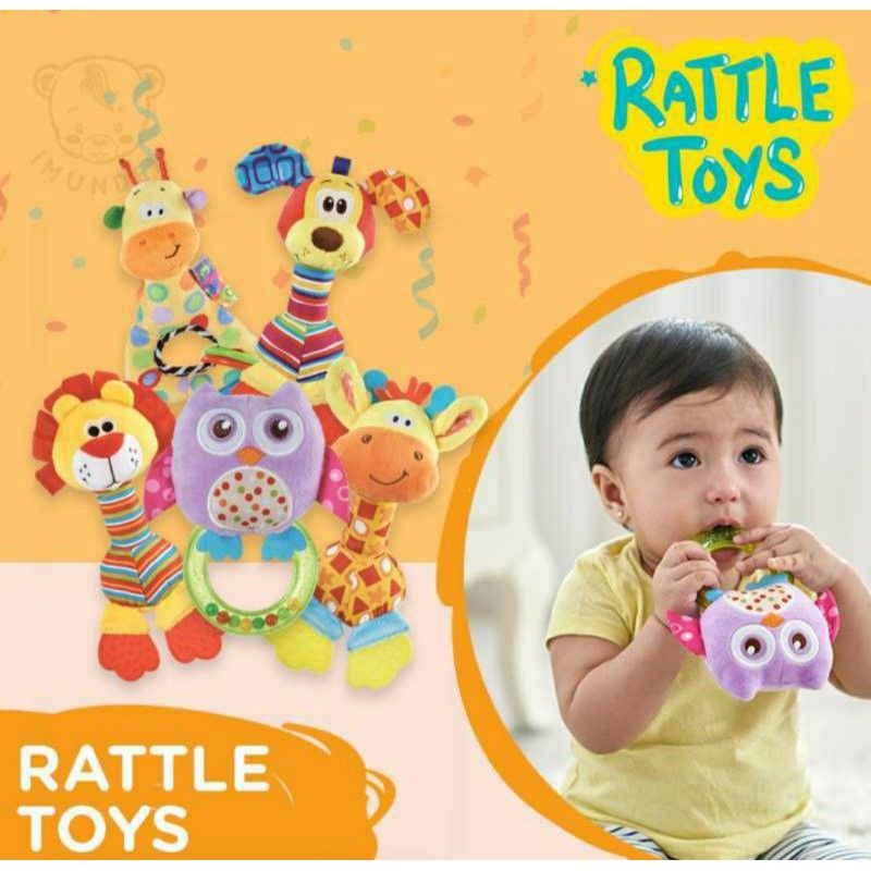 Imundex Hand Rattle Toys - Imundex Mainan Bayi - Teether Baby - Mainan Gigitan Bayi