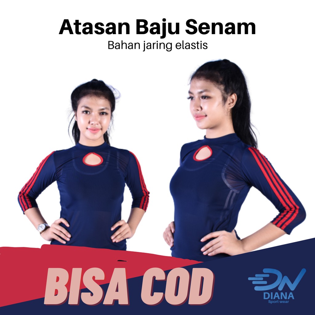 atasan baju senam lengan panjang bahan elastis jaring | baju senam zumba panjang