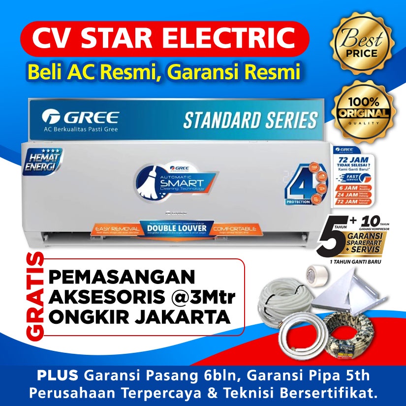 AC GREE 1 PK GWC-09MOO5 STANDARD + PASANG