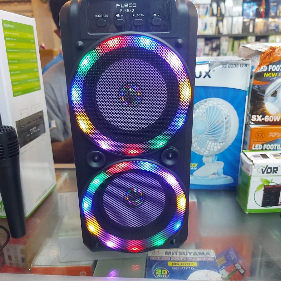 Speaker Karaoke Fleco F-6582 Gratis Mic - Speaker Bluetooth Fleco 6582