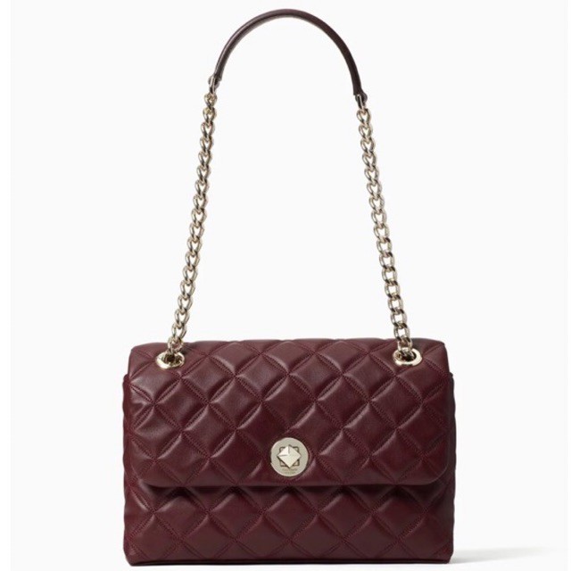 kate spade ks natalia medium flap cherrywood