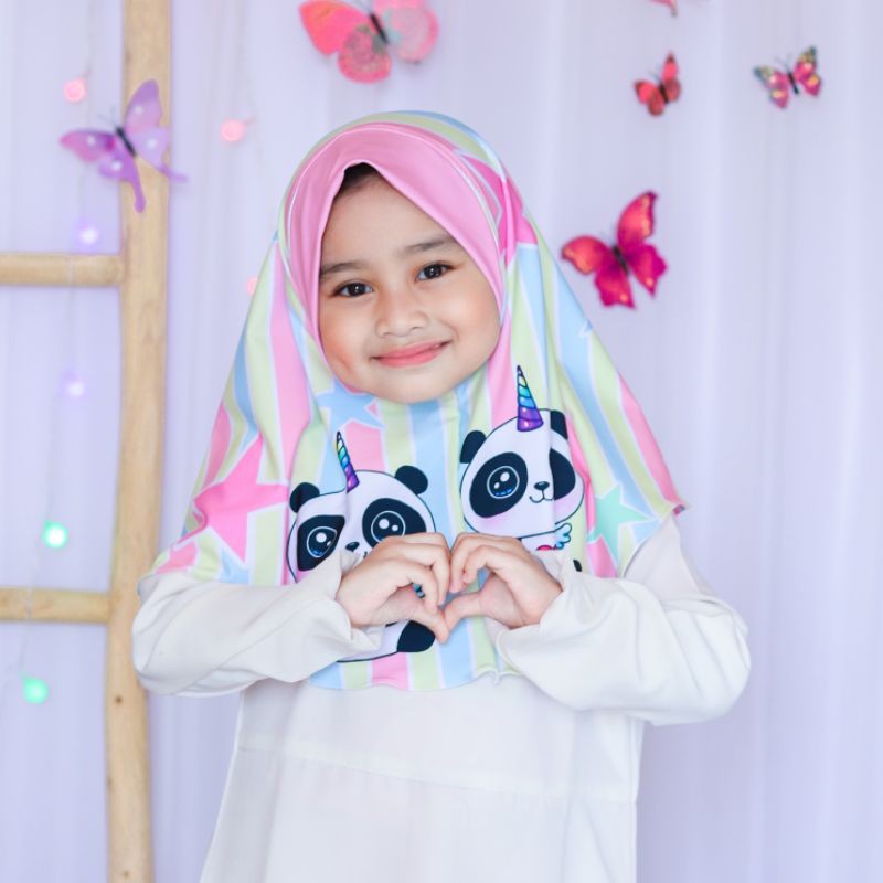 hijab instant motif panda