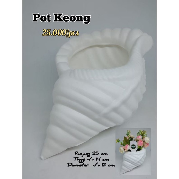 Pot Keong Plastik Putih Pot Kerang Pot Bunga Bentuk Keong Pot Bunga Putih Pot Keong Besar