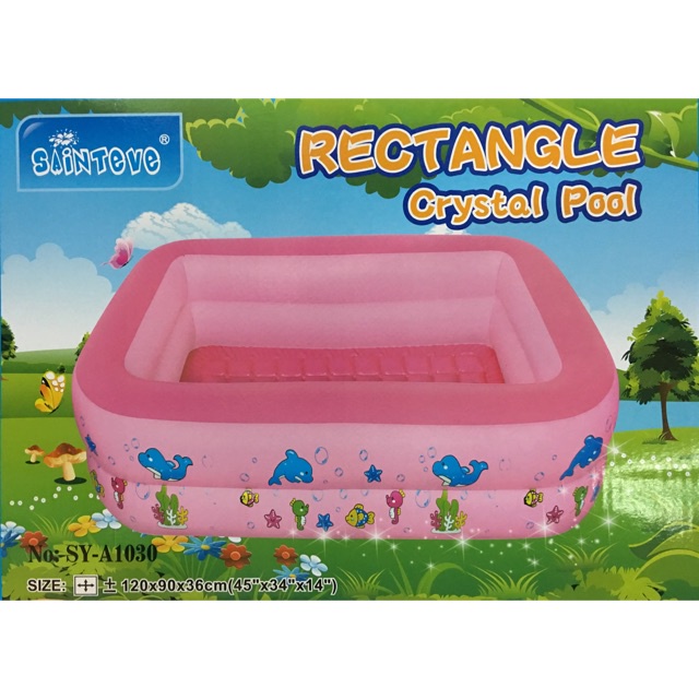 Kolam Renang Anak Kotak 120x90x36cm Rectangle Crystal Pool