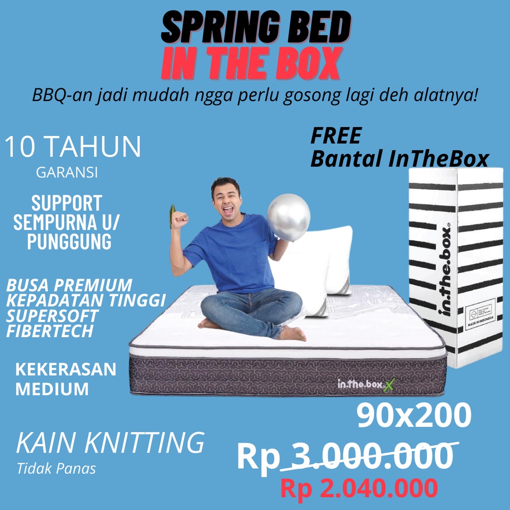 Kasur Spring Bed Inthebox X Ukuran 120 x 200 (Full) FREE SHIPPING