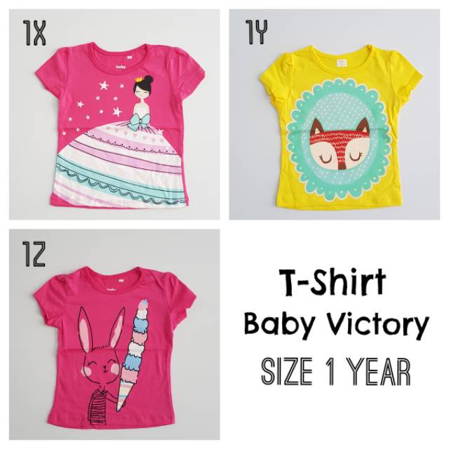 Kaos Anak Baby Victory Girl 1 Tahun