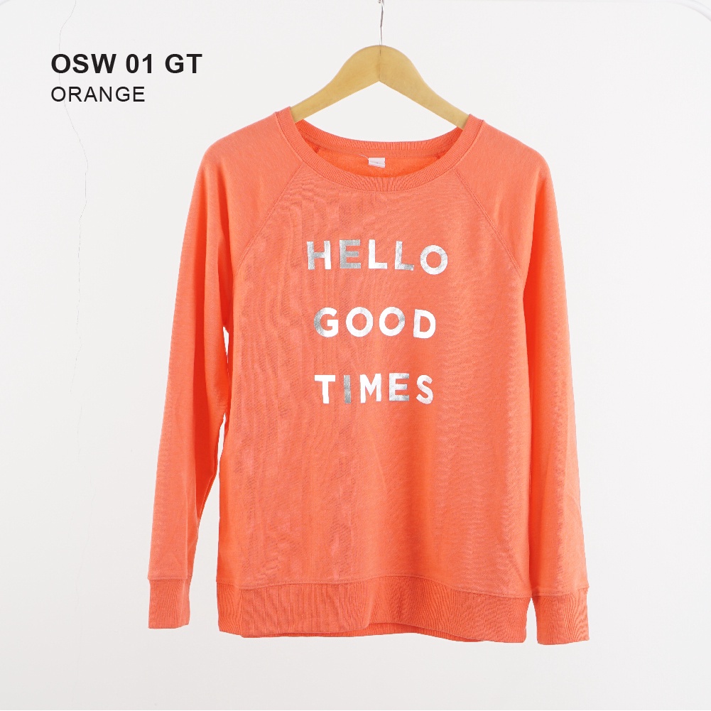 Sweatshirt Wanita- Fleece Relaxed Sweatshirt [OSW 01 GAB 2]-OSW 01GT ORANGE GOOD