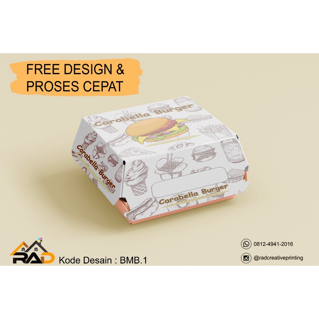 Box Burger, Dus Burger, Kemasan Burger, Tempat Burger, Paper Tray Burger, Kotak Burger