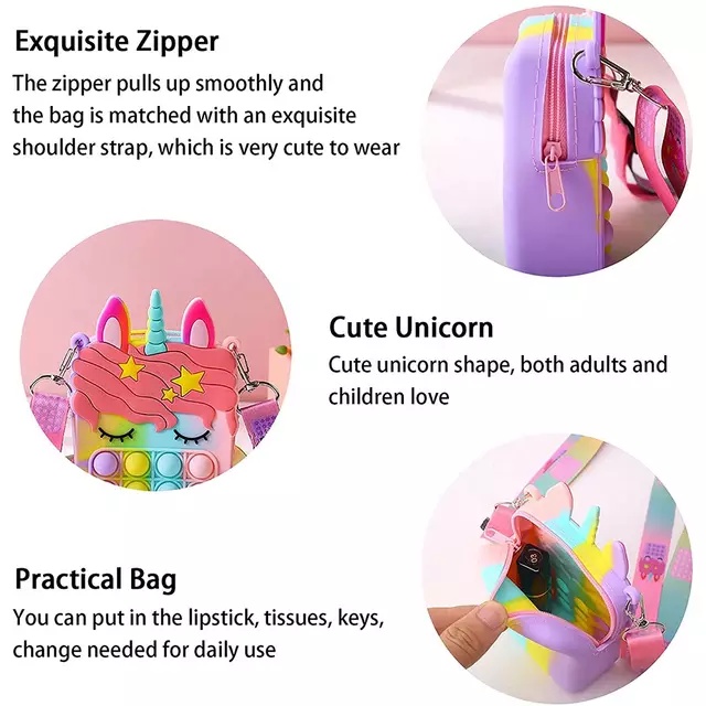 TAS ANAK PONY POP IT JELLY TAS SELEMPANG ANAK POP IT RUBBER JELLY / SLING BAG LUCU IMPOR LAKI PEREMPUAN COWOK CEWEK MURAH