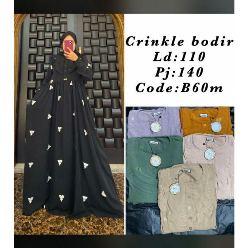 Gamis Crinkle Bordir by FRILLA