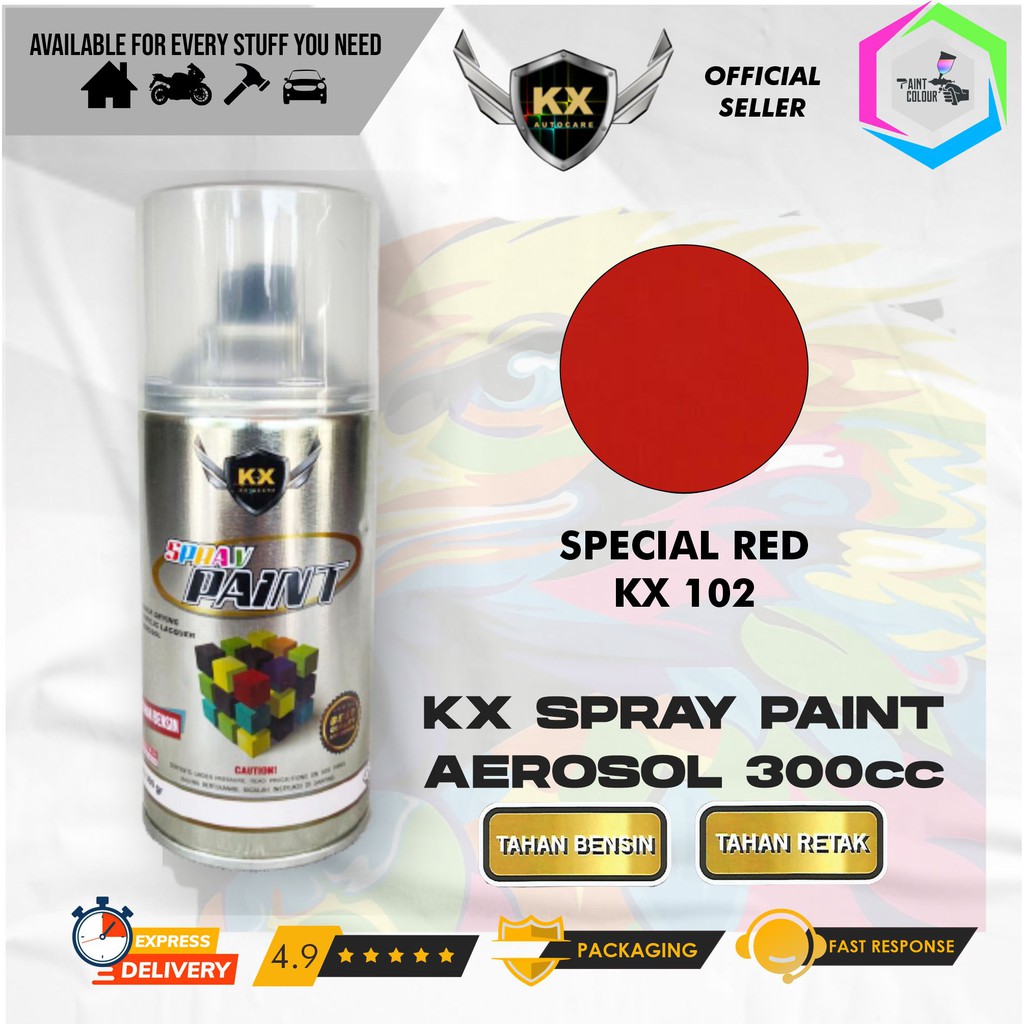 Cat Semprot Aerosol / Pylox KX Autocare Paint - KX 102 SPECIAL RED