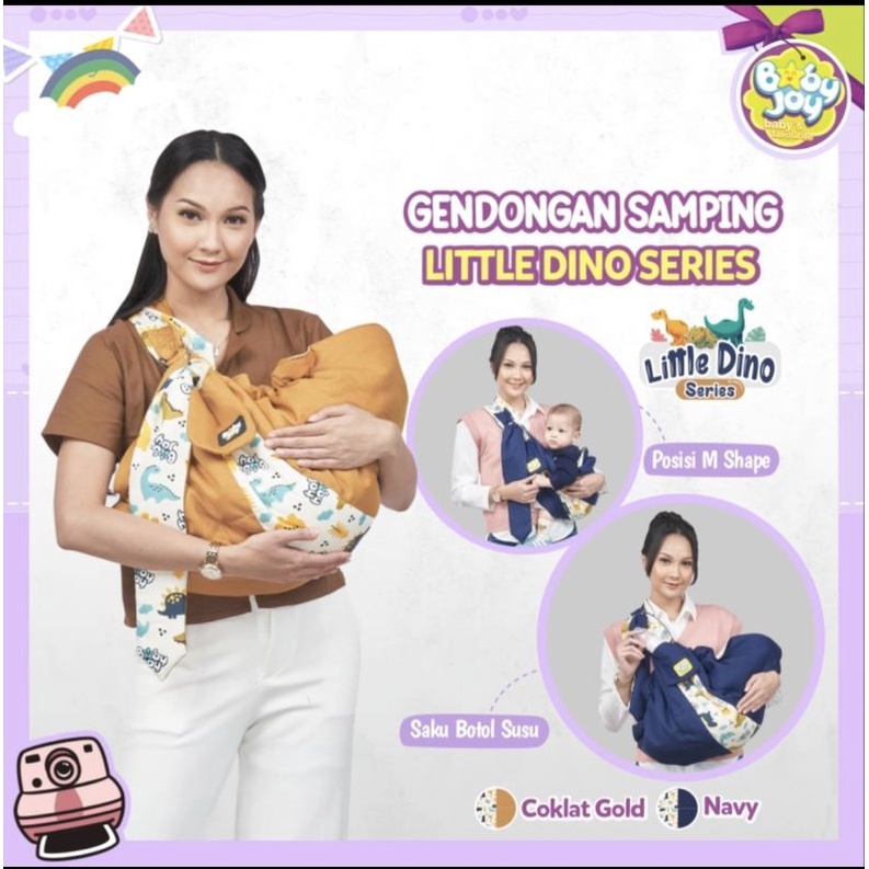 Baby Joy Gendongan Bayi Samping (cocok u/ newborn) + Kantong Botol Susu Little Dino Series