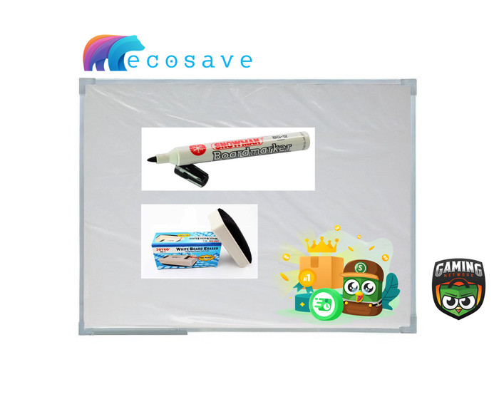 

NEW Whiteboard NonMagnet 120 x 240 Papan Tulis EcoSave + Ongkir