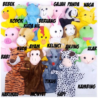 Boneka Tangan Puppet Bentuk Hewan Binatang Import / Mainan