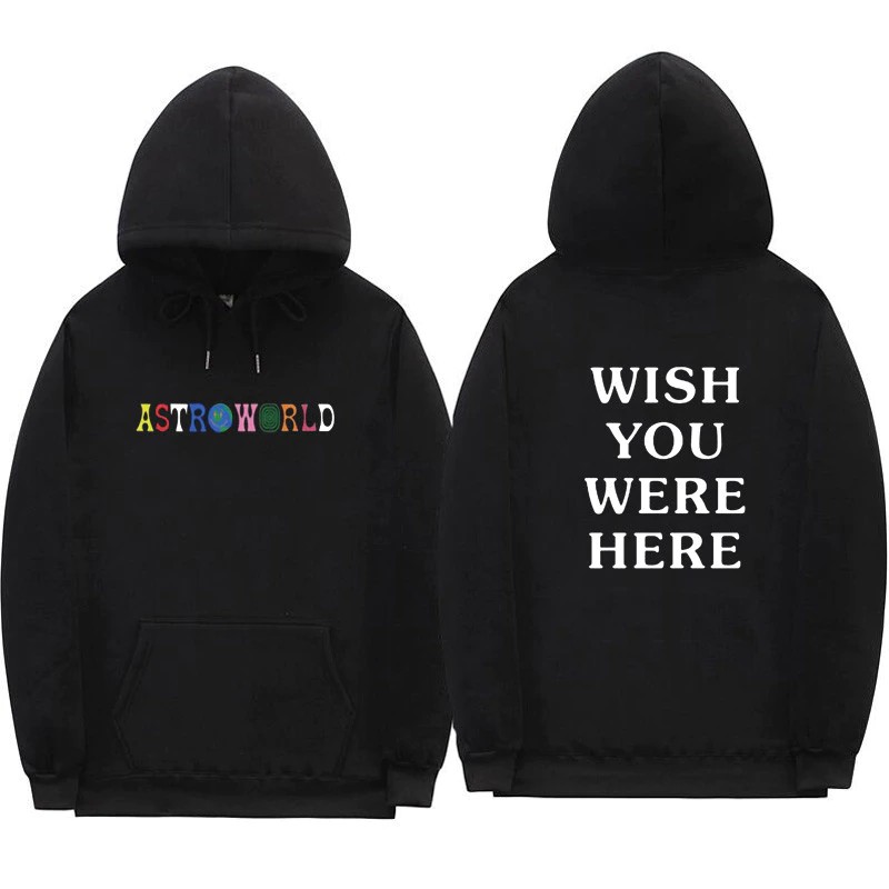 Terlaris 2018 Travis Scott Astroworld Berharap Kau Ada Di Sini Hoodies Fashion Huruf Cetak Hoodie